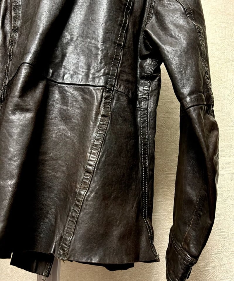 オールド年代上野商会ウォッシャブルレザーシャツ〉上野商会Luva Tram