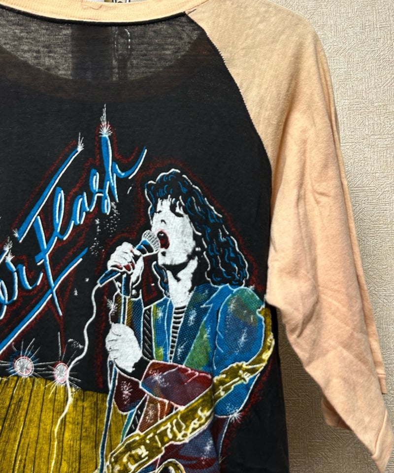 80,s U.S.A.製希少プリントレアヴィンテージラグランバンTee〉80年代 