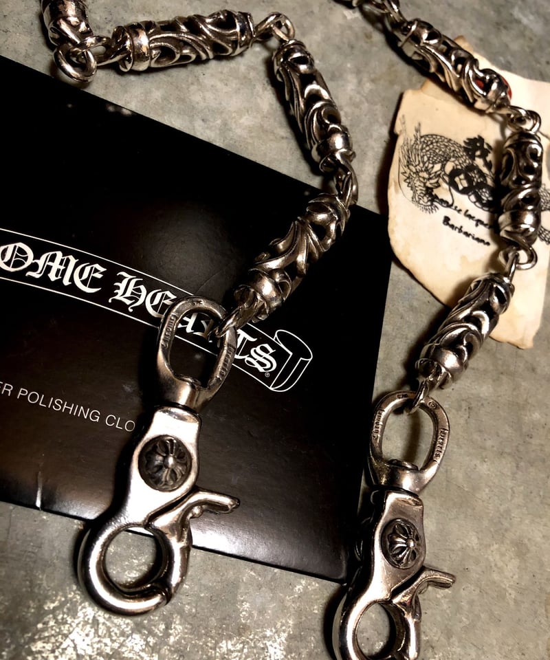 クロムハーツファンシーウォレットチェーンクロスロング2クリップ