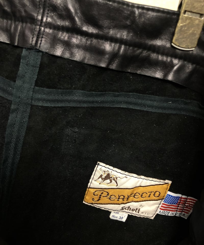 超目玉希少牛タグSchottレザーパンツ》U.S.A.製Schott 希少牛 超目玉希少牛タグSchottレザーパンツ》U.S.A.製Schott 希少牛