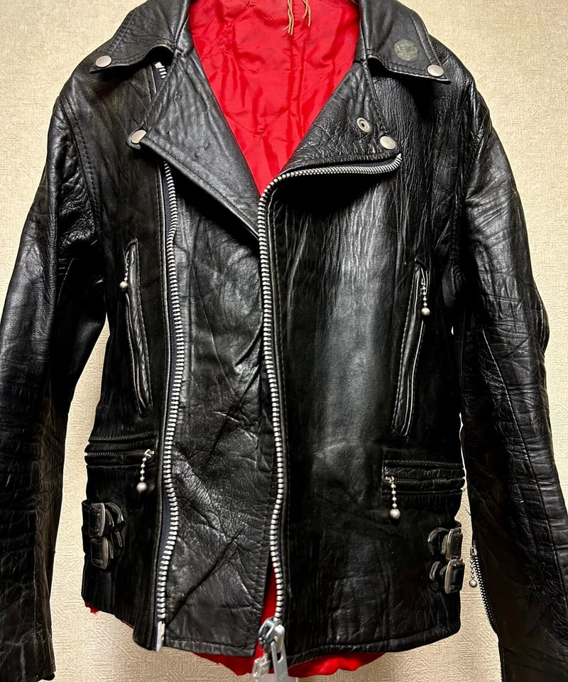 vintage 70s〜80s 英国製ダブルライダース ロンジャン 黒 レザー 70s 80s ドイツ製 ECHTES LEDER UK ダブルライダース ジャケット