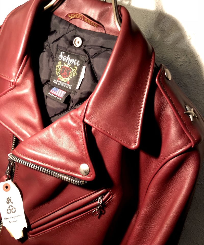 希少 Schott ショット ダブルライダース ワンスター ロカビリー 36 モダニカルワンスター希少R&Rレッドカラー極上美品〉Schott