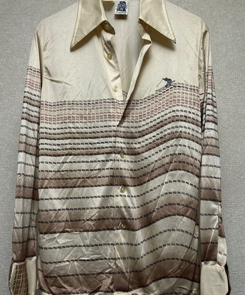 70s Kennington ヨーク.カフス 切り替えシャツ 拡がる