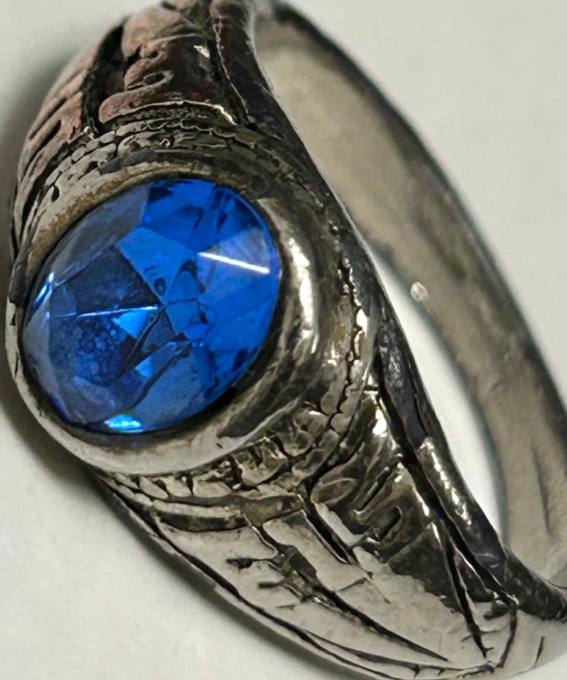 米国製　ヴィンテージ　セルロイド　リングケース　ブルーマーブル模様 米軍実物70-80,s R&Rヴィンテージジュエリー〉米軍実物U.S.AIR