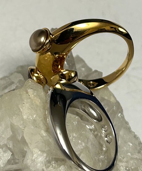 〈アーカイブSWAROVSKI JEWELRY〉 2000年代初期SWAROVSKI JEWELRYリング黄金サイズ17号3点セットBOX付きオールドランク極上美品スペシャルプライス