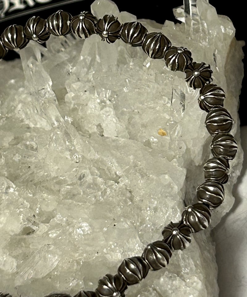 帝王クロムハーツ希少モデル豪華版オールシルバービーズブレスレット