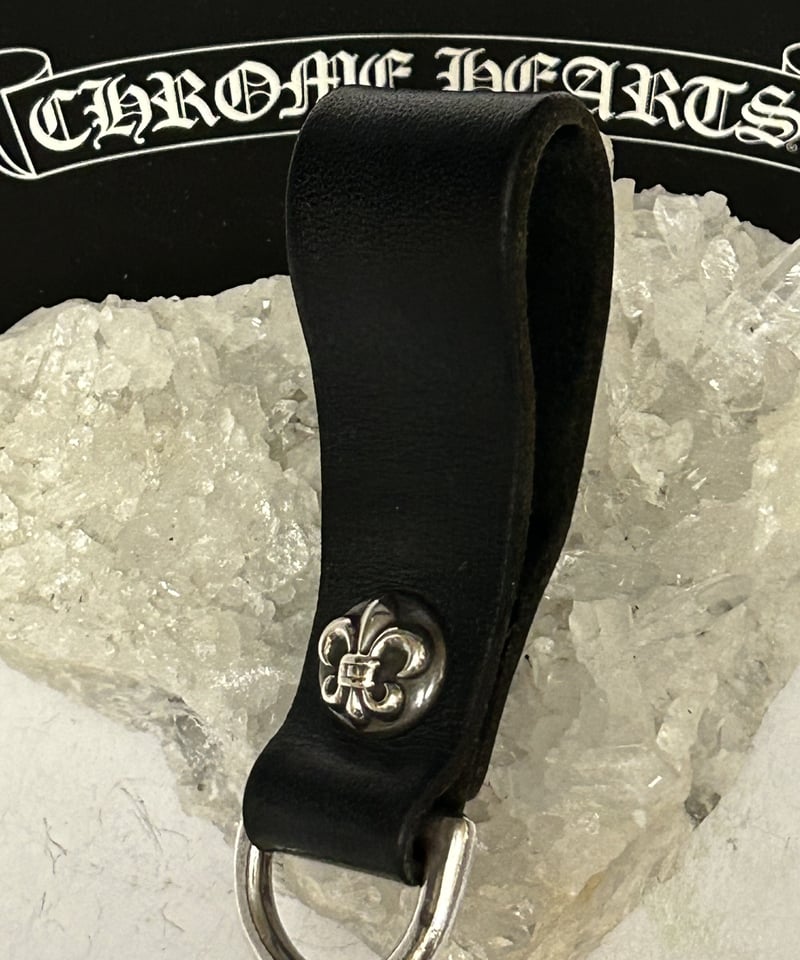 クロムハーツ　ベルトループ　フレア クロムハーツWベルトループBSフレアボタンブラックレザー|クロム