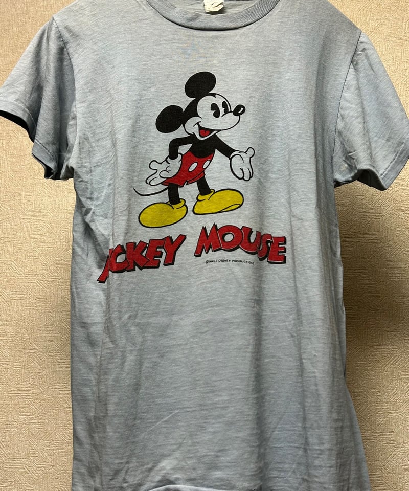 USA製　ディズニー　ミッキー 両面プリント　ぶち抜き　tシャツ XL レアやまびこ市場tシャツ倉庫