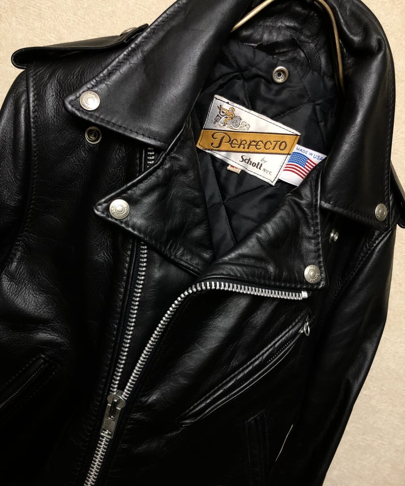 エイティーズ618US希少32オールド極上美品〉80年代Schottバイカータグ