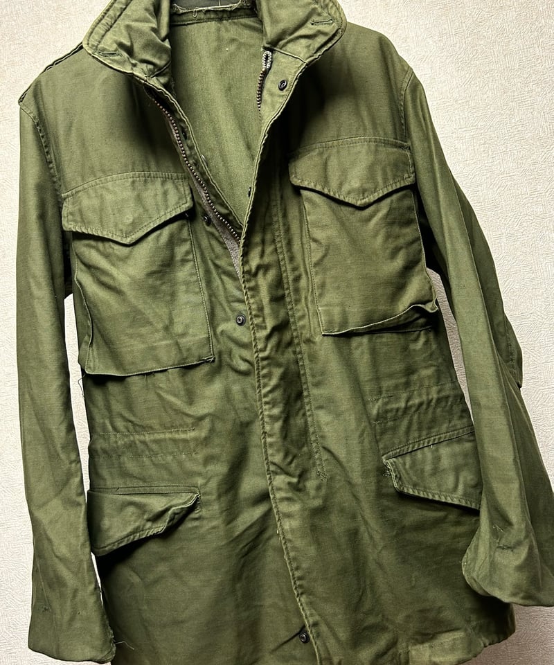 U.S ARMY ◾️M-65フィールドジャケット◼️ビンテージ米軍アルミジッパー パンキッシュエイティーズIDEALジッパーX-SMALL相当〉80年代U.S.ARMY ID
