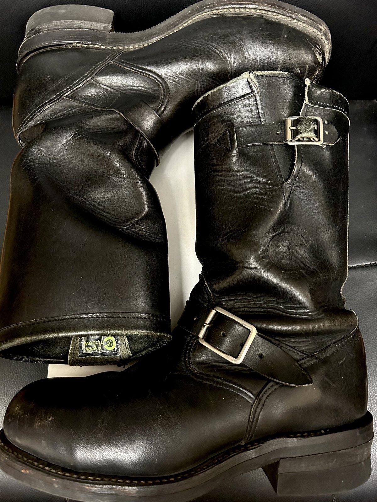 希少】Chippewa チペワエンジニアブーツレザー茶芯黒タグ