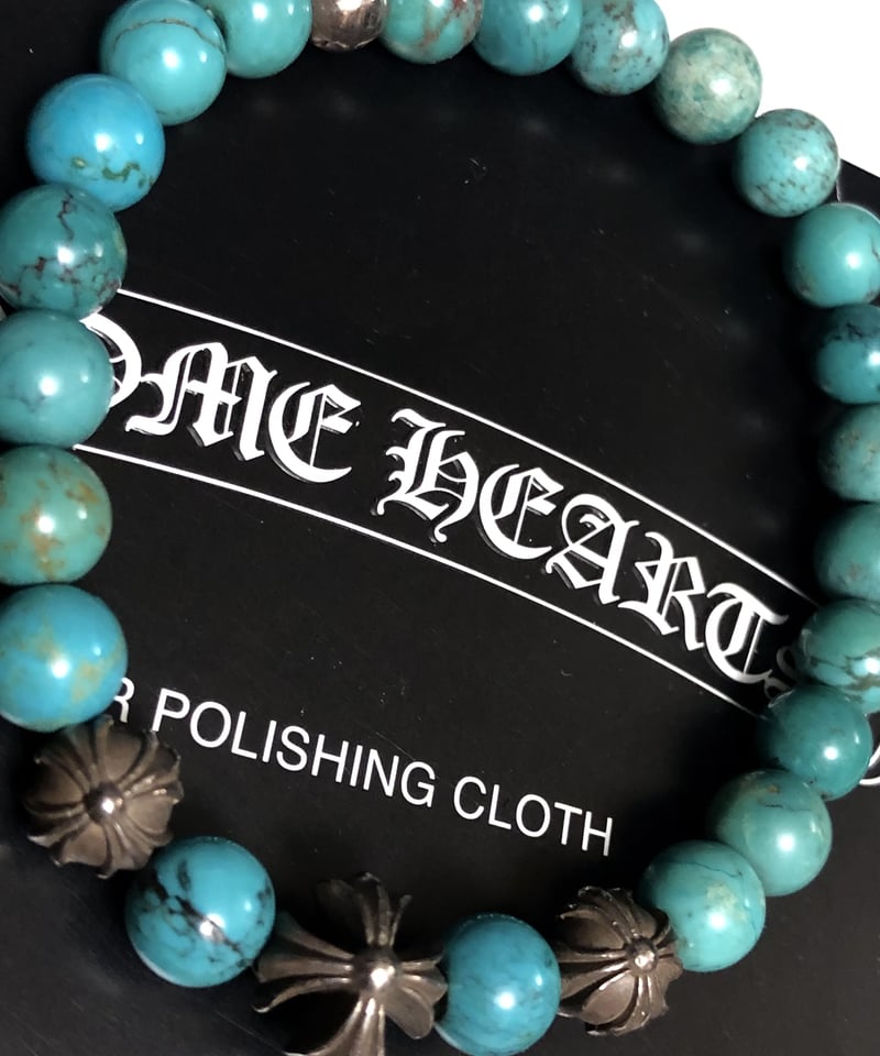 国内直営店購入　クロムハーツ　ビーズブレスレット　ターコイズ クロムハーツ(CHROME HEARTS)クロムハーツ BEAD13 クロスボール