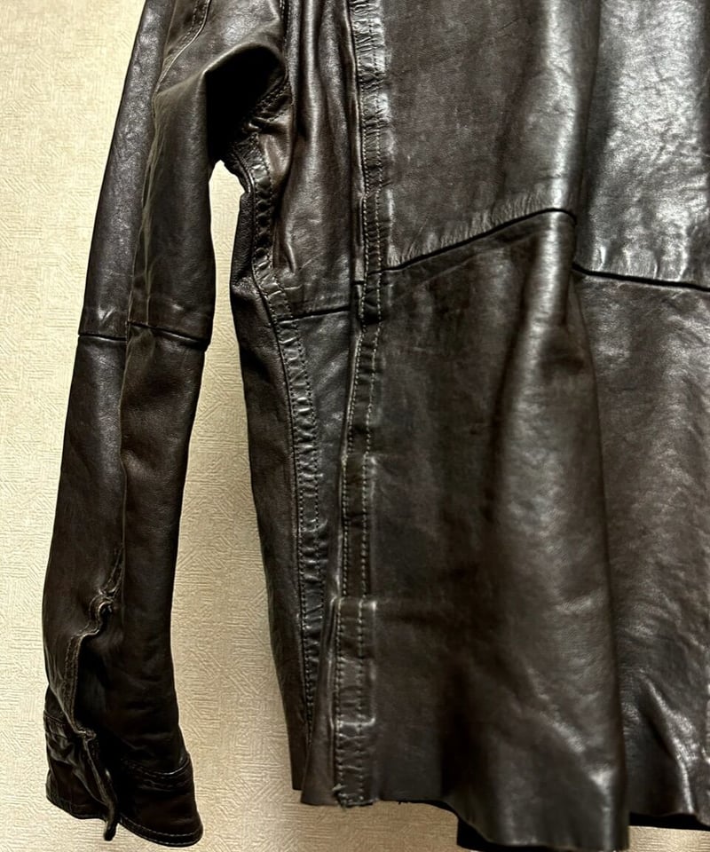 オールド年代上野商会ウォッシャブルレザーシャツ〉上野商会Luva Tram