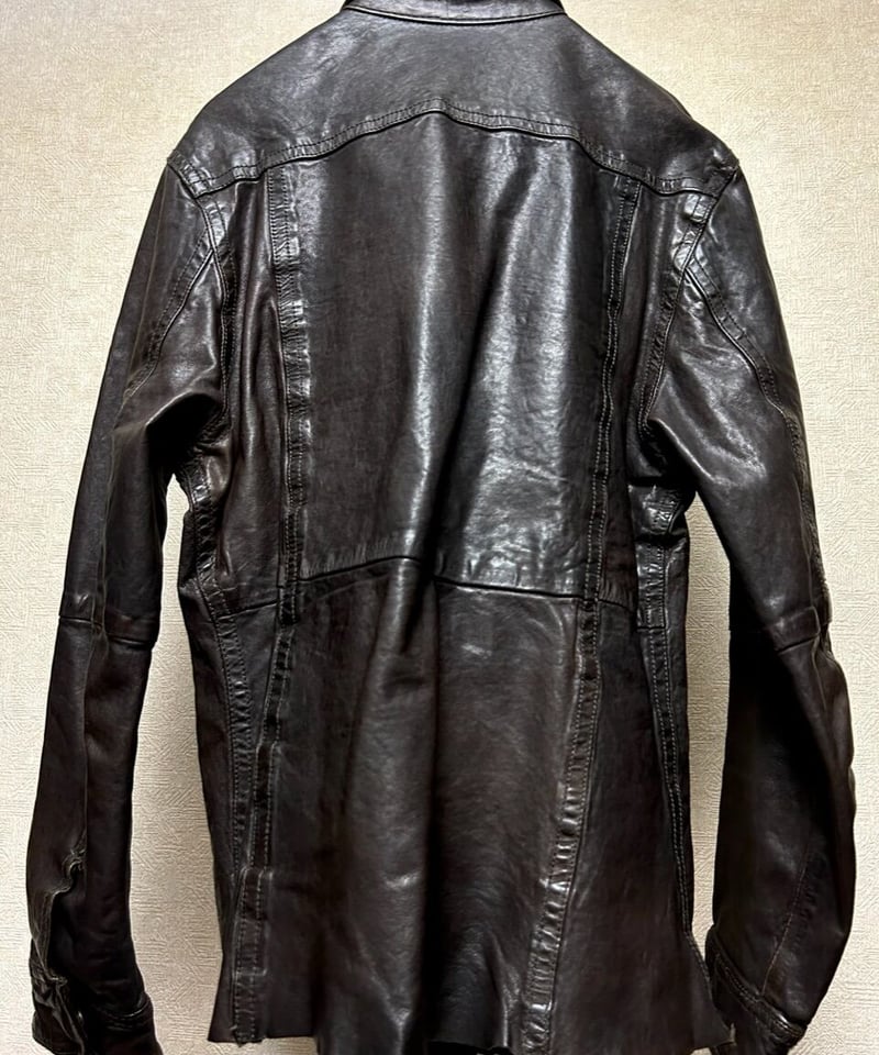 オールド年代上野商会ウォッシャブルレザーシャツ〉上野商会Luva Tram