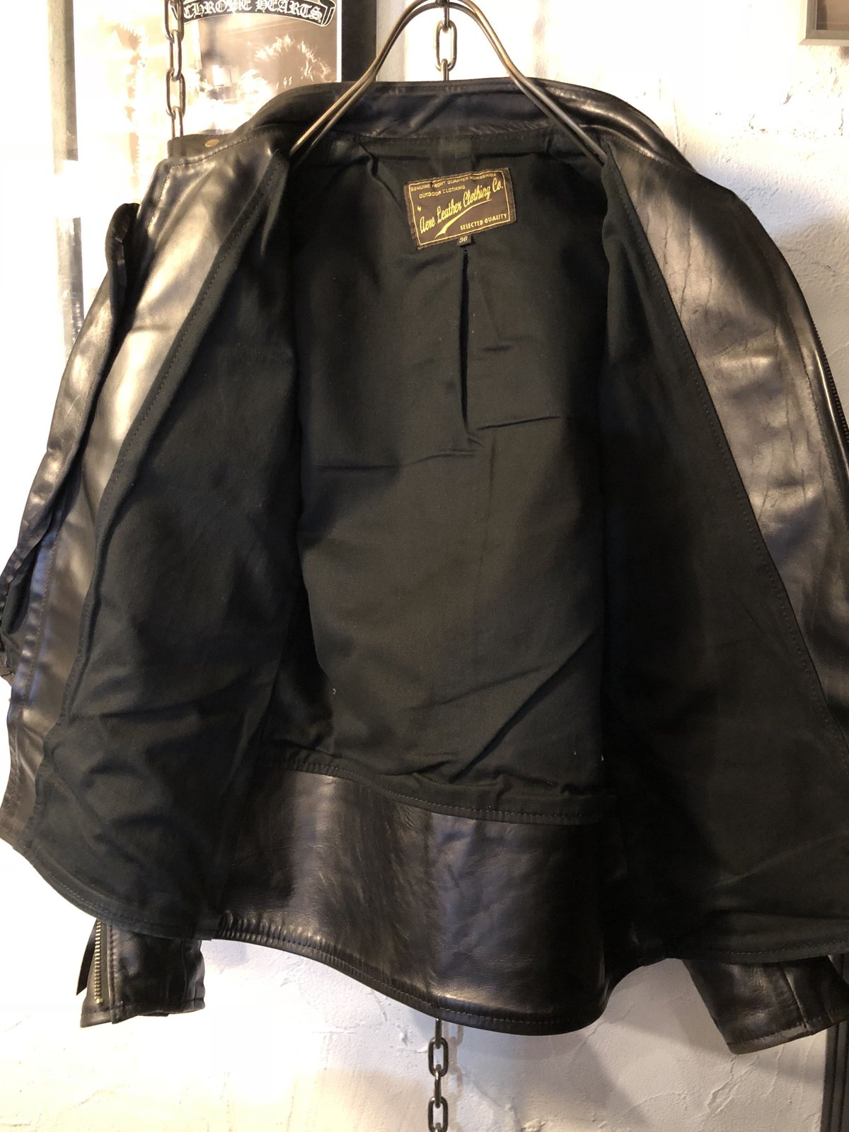 超目玉極上茶芯タイトフィットシングルライダース》Aero Leather 