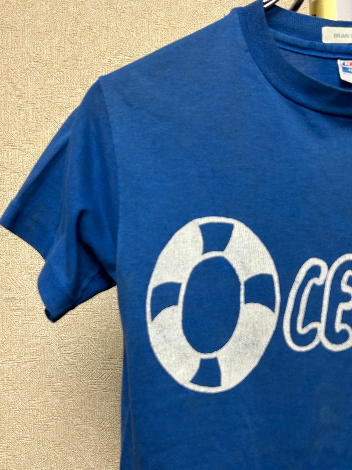 U.S.A.製期80,s HanesオールドラバープリントTee〉オールド80年代U.S.A