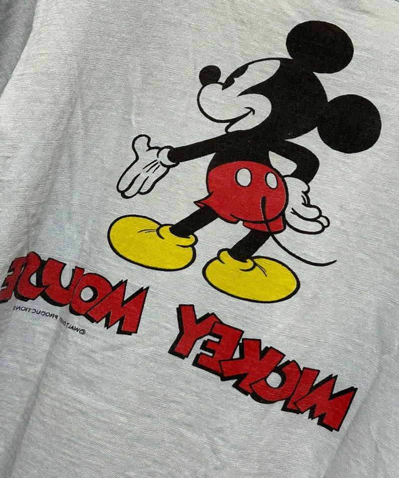 エイティーズU.S.A.製希少両面プリントミッキーTee〉80年代 エイティーズU.S.A.製希少両面プリントミッキーTee〉80年代