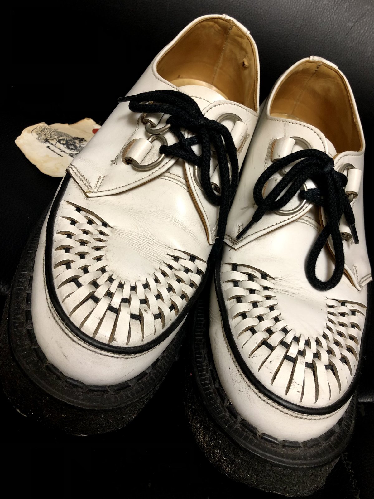 希少 e cox 音符柄ラバーソール(UK8)中古品外観美品かな、、、 希少 George cox 音符柄ラバーソール(UK8)中古品外観美品かな