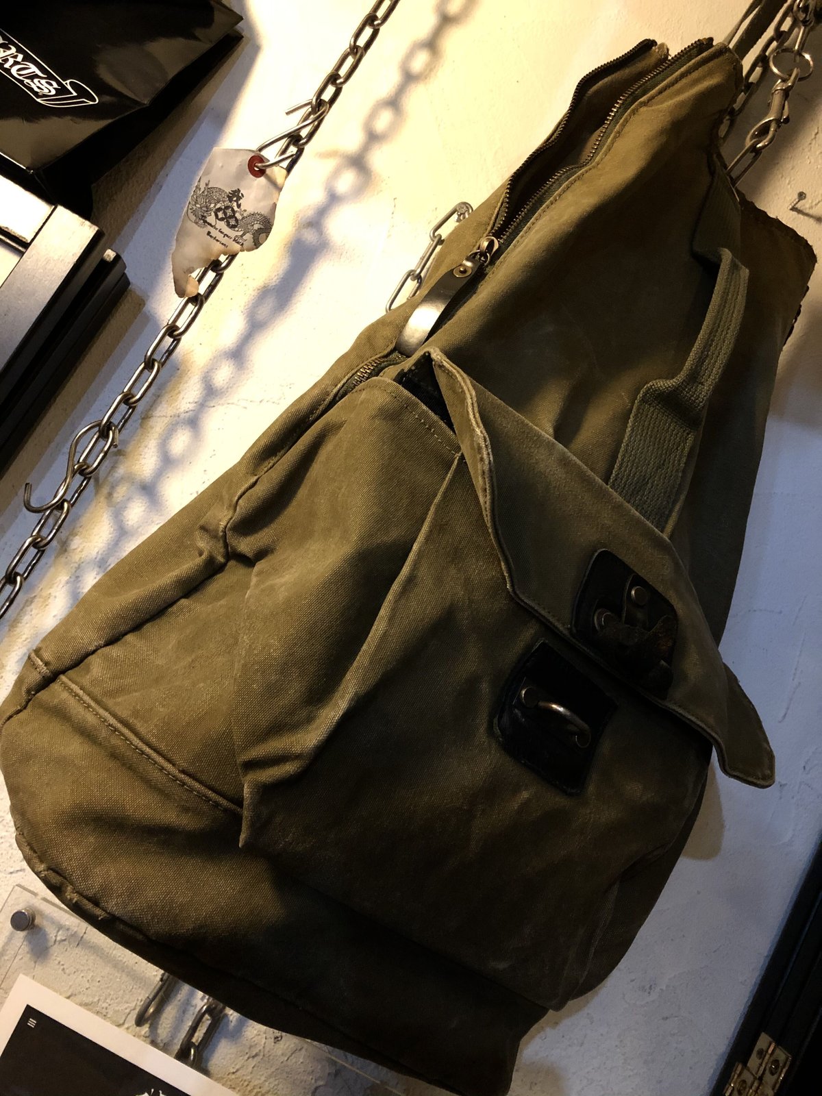 オールド年代ミリタリーバッグ〉60-70,s EURO MILITARYドラム型 