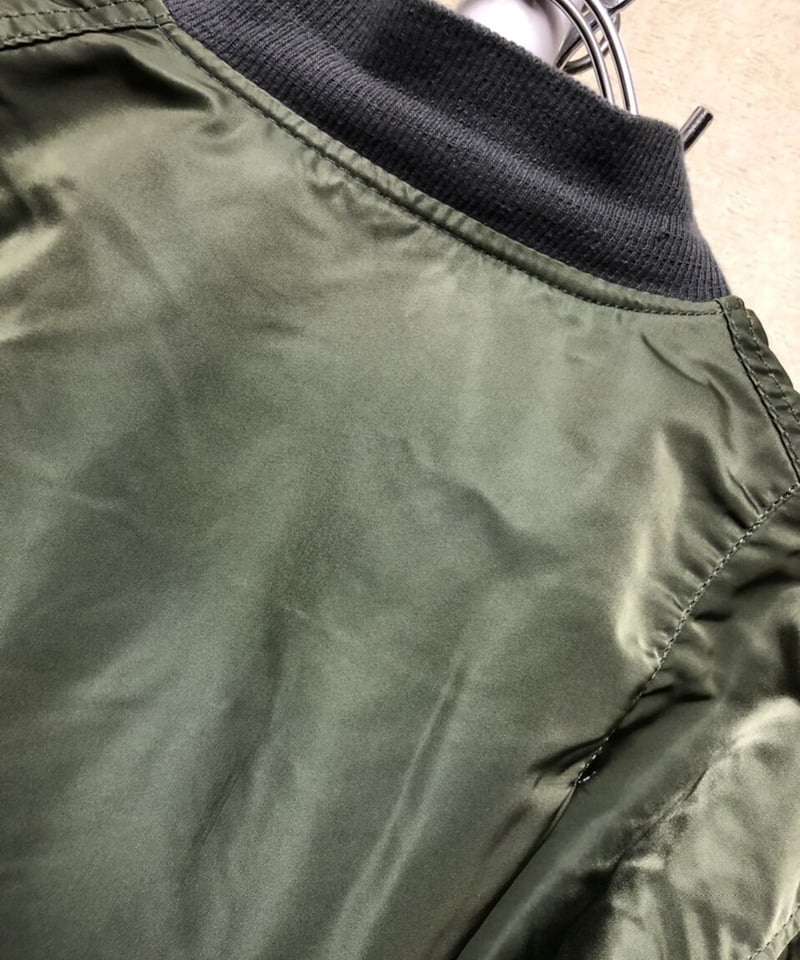 U.S.A.製時代最終期MA-1美品〉U.S.A.製時代最終期ALPHA社IDEALジッパー