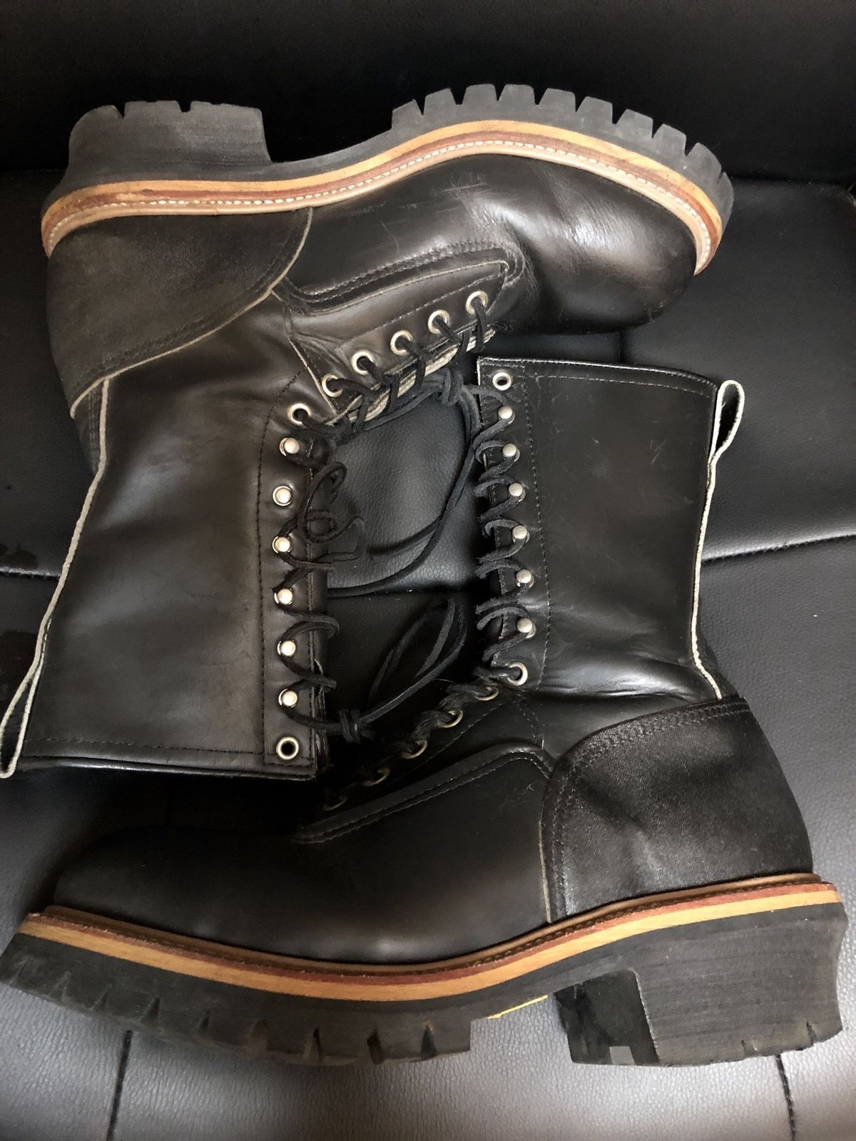 美品　90s REDWING ロガーブーツ　9 1/2　エンジニア　ビンテージ 1990s Red Wing 2268 Engineer Boots 9 1/2 D !! / PT91 茶芯