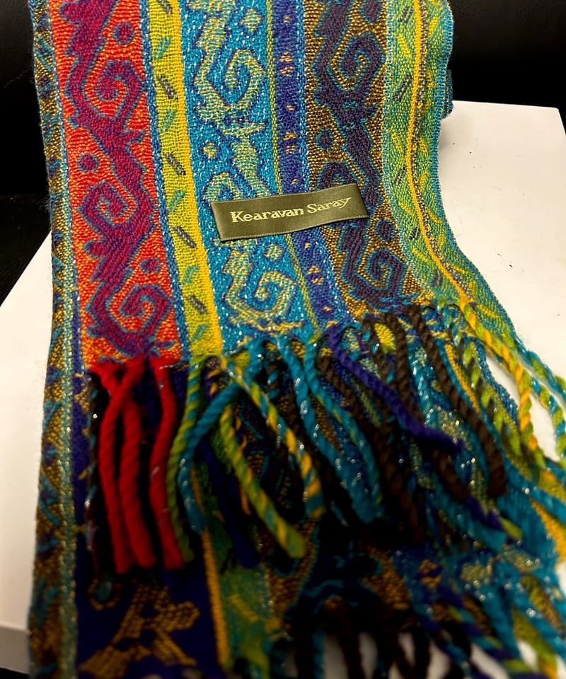 無国籍テイストオールド年代マフラー美品〉2000年代初期Kearavan Saray 