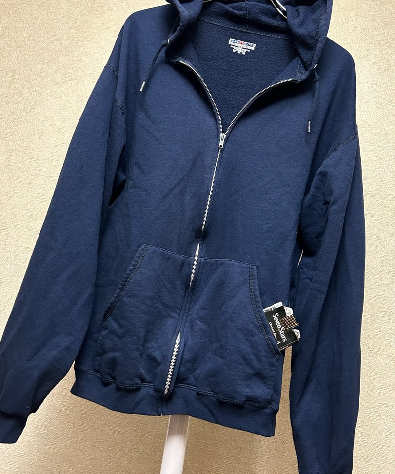 90s cal カレッジ パーカー ジップアップ 古着 IDEAL ネイビー クラバーストリートナインティーズIDEALジッパー〉90年代JERZEES