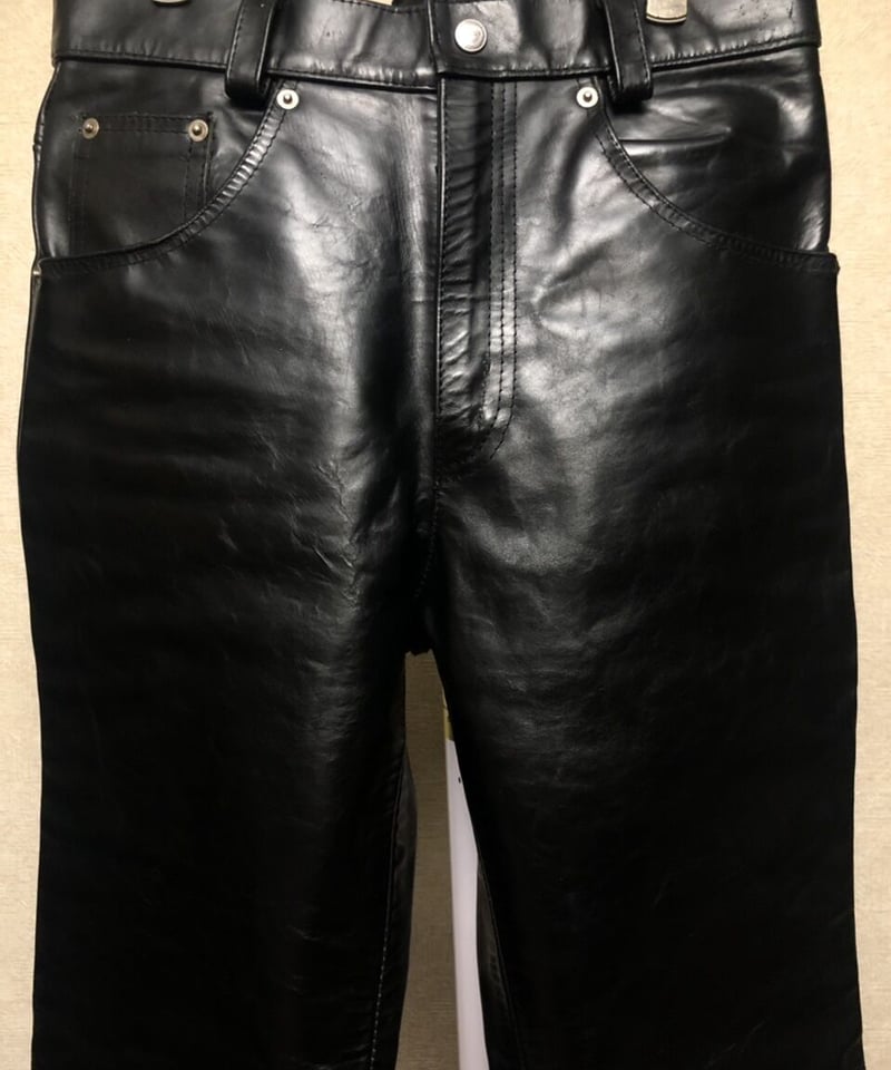 オールドナインティーズTALON社ジッパーレザーパンツ〉 90年代