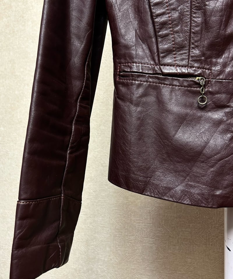70年代MADE IN NYタグレディースストア系レザージャケット〉70 70年代MADE IN NYタグレディースストア系レザージャケット〉70