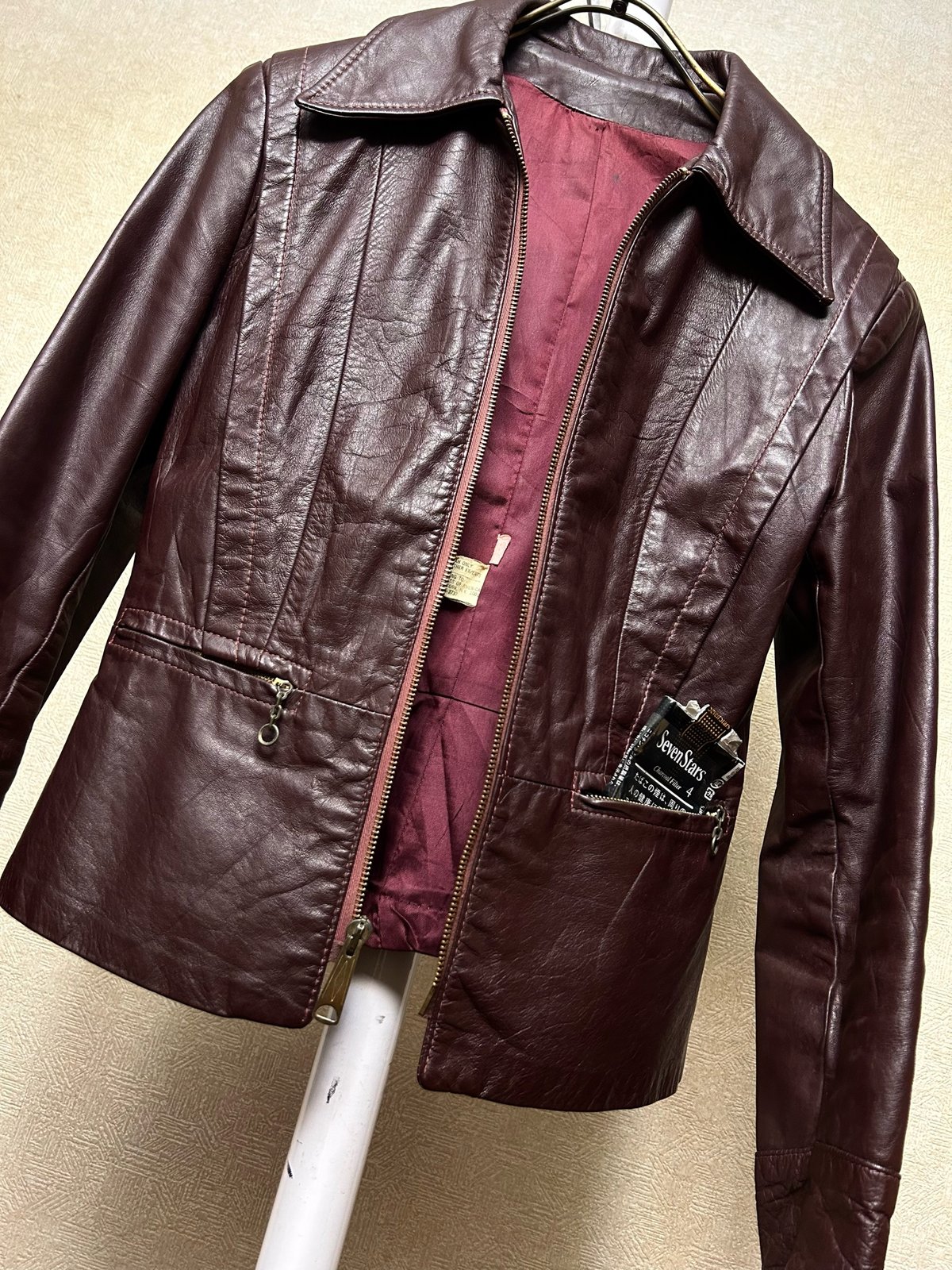 70年代MADE IN NYタグレディースストア系レザージャケット〉70 70年代MADE IN NYタグレディースストア系レザージャケット〉70