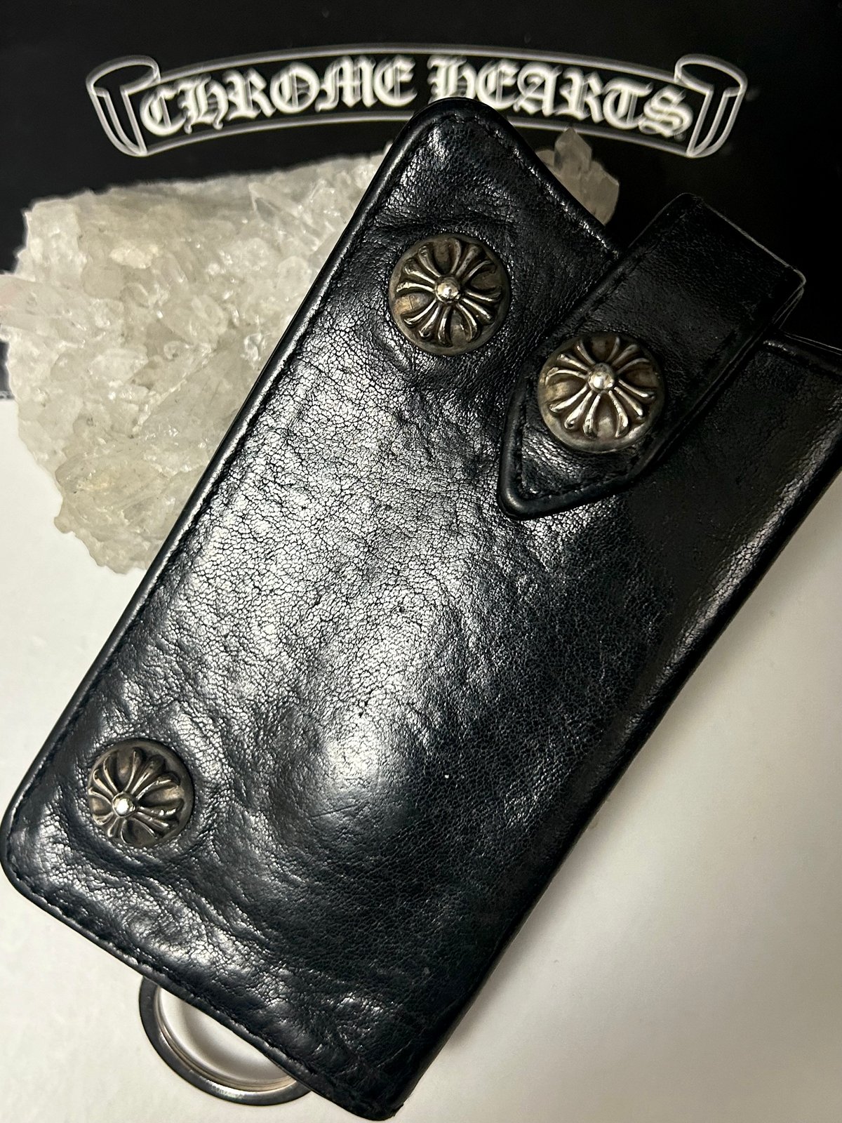 CHROME HEARTS クロムハーツ クロスボタン レザー キーケース