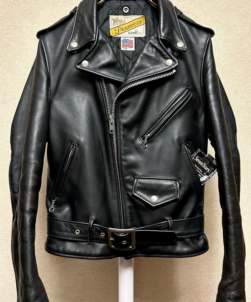 エイティーズ茶芯ボディーRock'n Rollライダース〉80年代U.S.A.製Schott