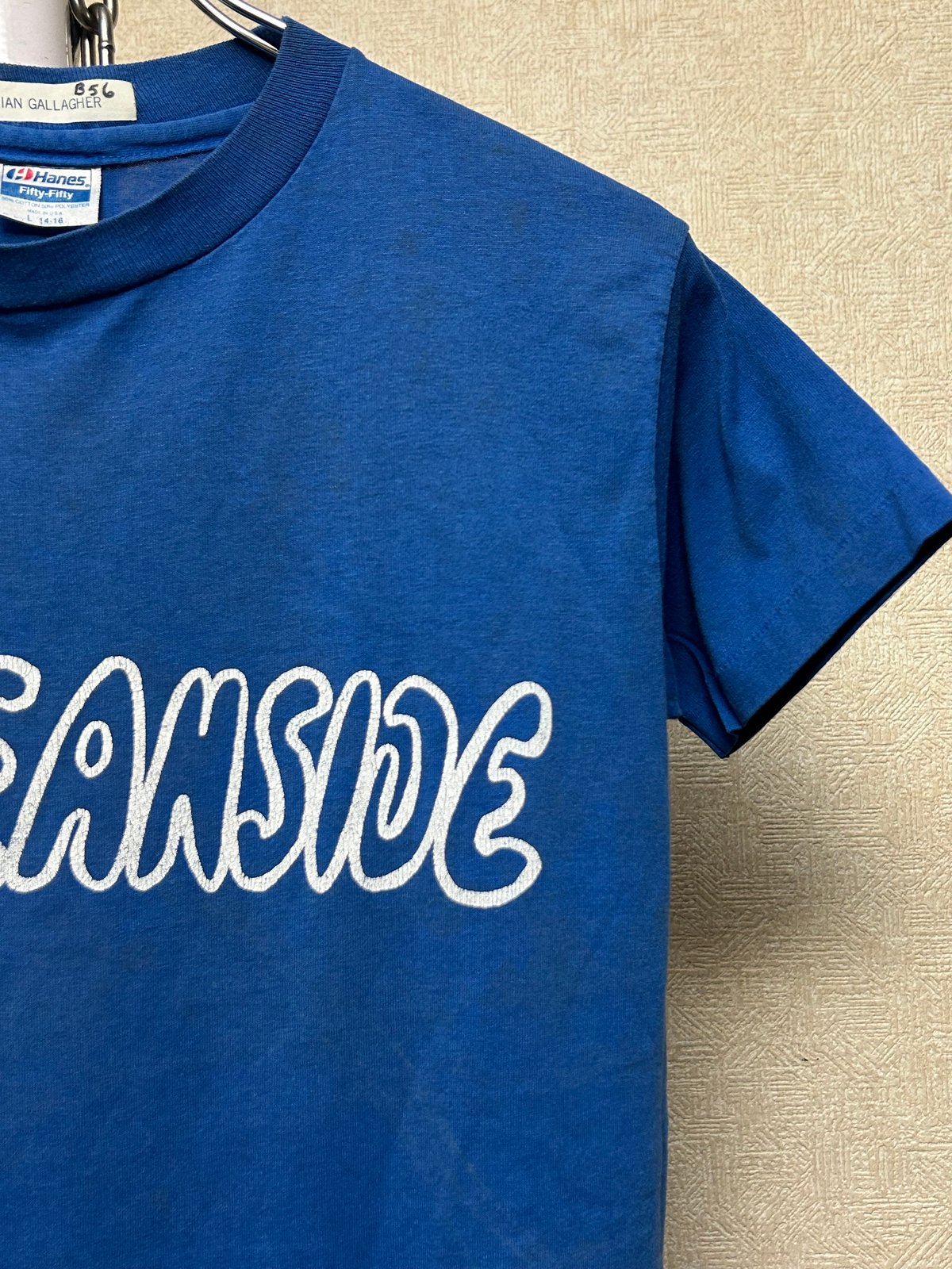 U.S.A.製期80,s HanesオールドラバープリントTee〉オールド80年代U.S.A