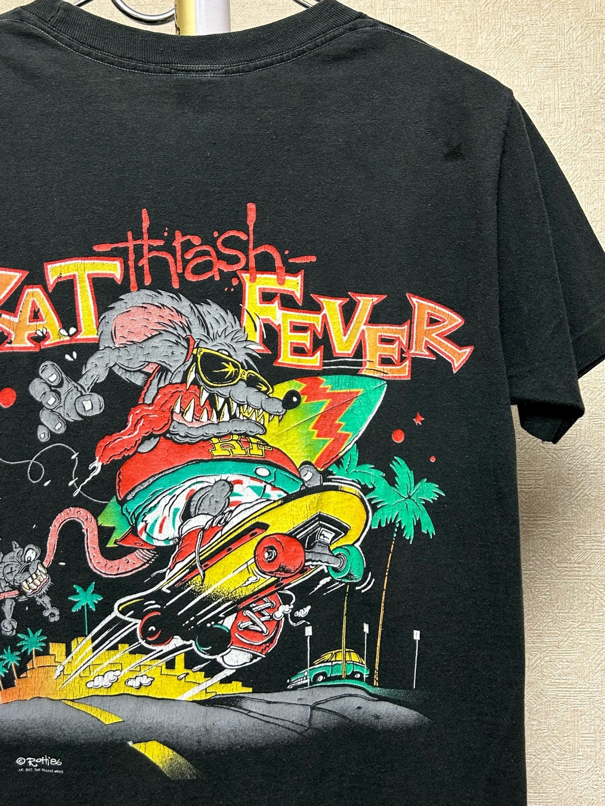 希少ラットフィンクラバープリント86,sコピーライトTee〉U.S.A. 希少ラットフィンクラバープリント86,sコピーライトTee〉U.S.A.