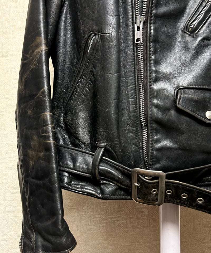 70s ショット ワンスター ブロス タグ 牛 牛タグ前期Schott Bros希少ワンスターR&R茶芯ライダース〉70,s U.S.A.製