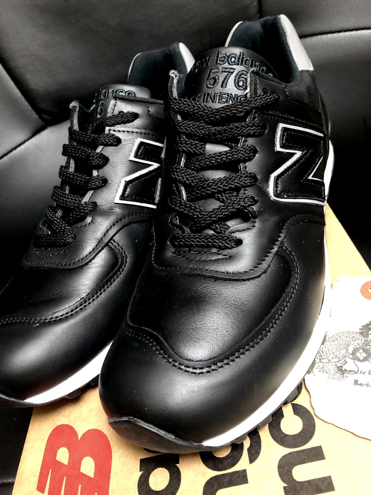 超目玉人気レザーブラック再登場》イングランド製new balance M576KKL