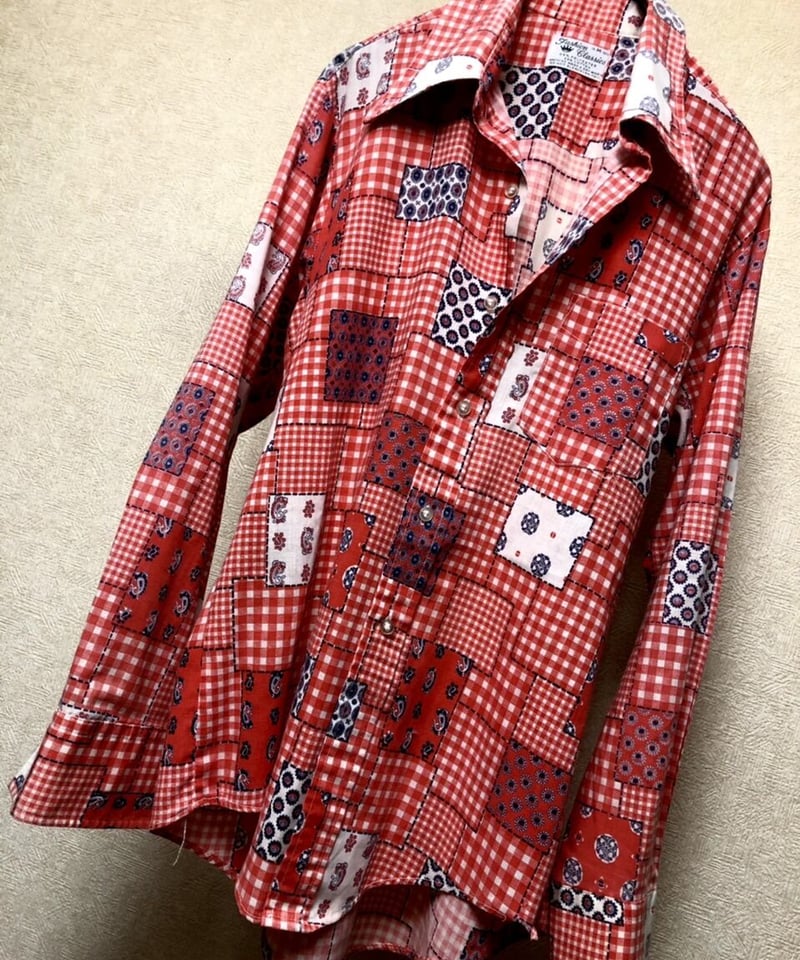 セブンティーズ総柄シャツシリーズ②〉70年代後期ポリエステル セブンティーズ総柄シャツシリーズ②〉70年代後期ポリエステル