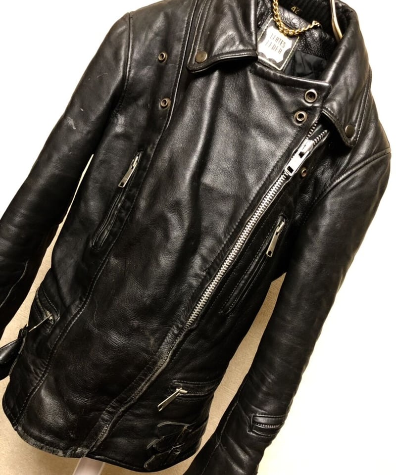 Echtes Leder ヴィンテージ レザー ライダース ロンジャン Echtes Leder ヴィンテージレザーライダースジャケット ロンジャン②