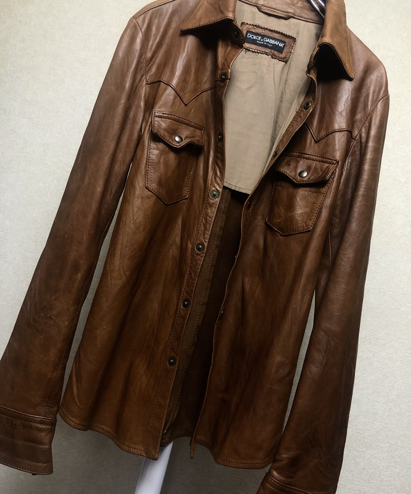 Dolce & Gabbana レザー メッシュジャケット ５２サイズ【L相当】 Dolce & Gabbana レザー メッシュジャケット 52サイズ【L相当