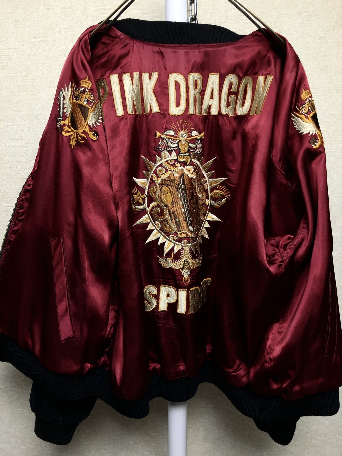 ピンクドラゴン80'sハワイヤントロピカル生地＆クッションカバー(希少品) ピンクドラゴン80'sハワイヤントロピカル生地＆クッションカバー(希少