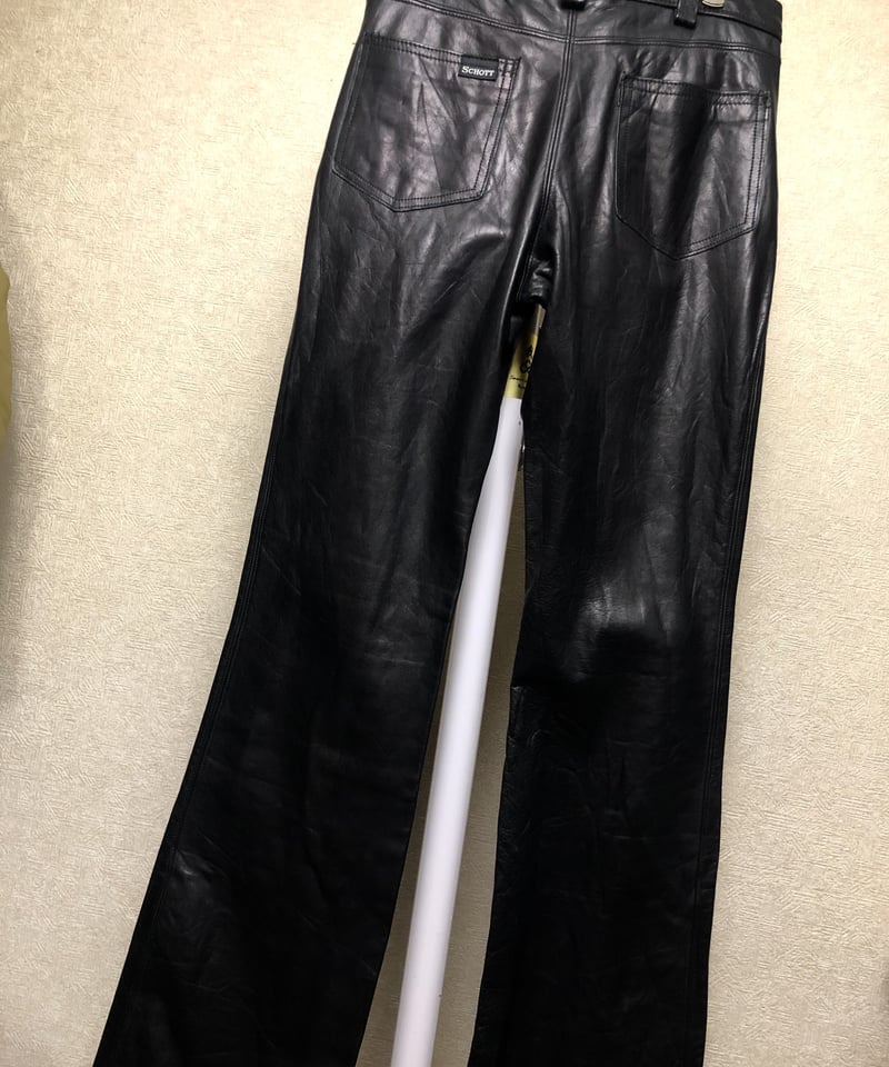 超目玉希少牛タグSchottレザーパンツ》U.S.A.製Schott 希少牛