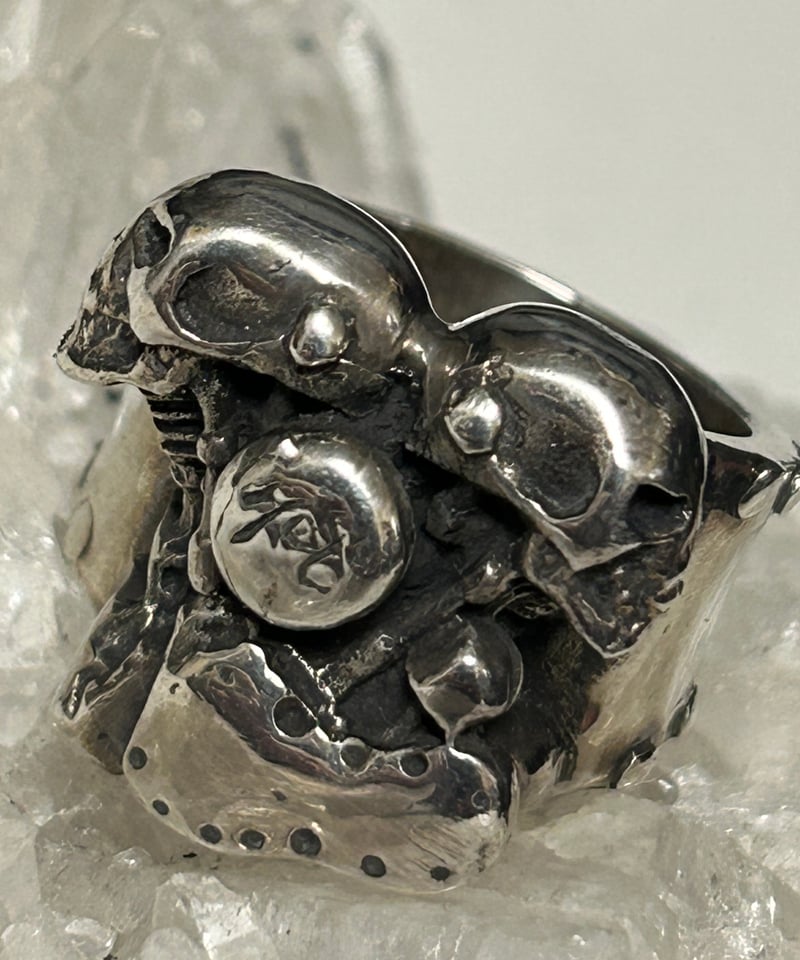 90年代R&R本格派SILVER925スカルリング〉90年代SILVER925双頭