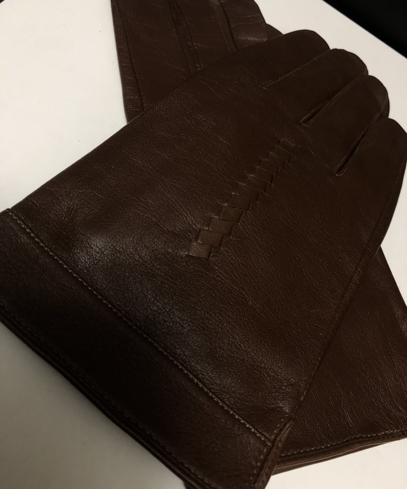 アーカイブ年代レザーグローブ未使用品〉SHEEPLEATHER GLOVE BROWN黄金