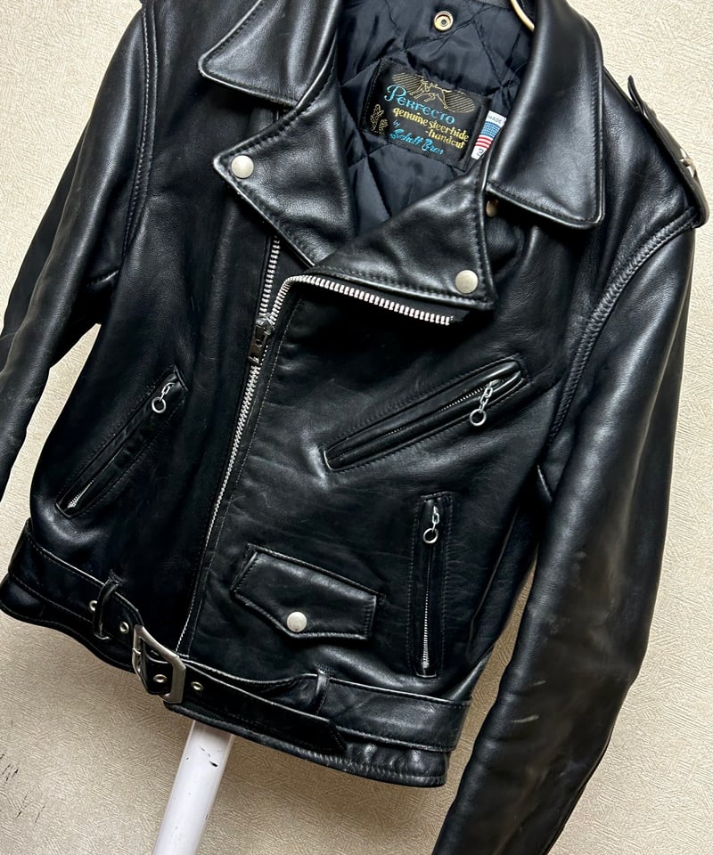 希少　schott レザージャケット　ブラック　38　80s タロンジップ 希少オールド年代復刻TALONジッパー黒タグワンスター〉オールド年代