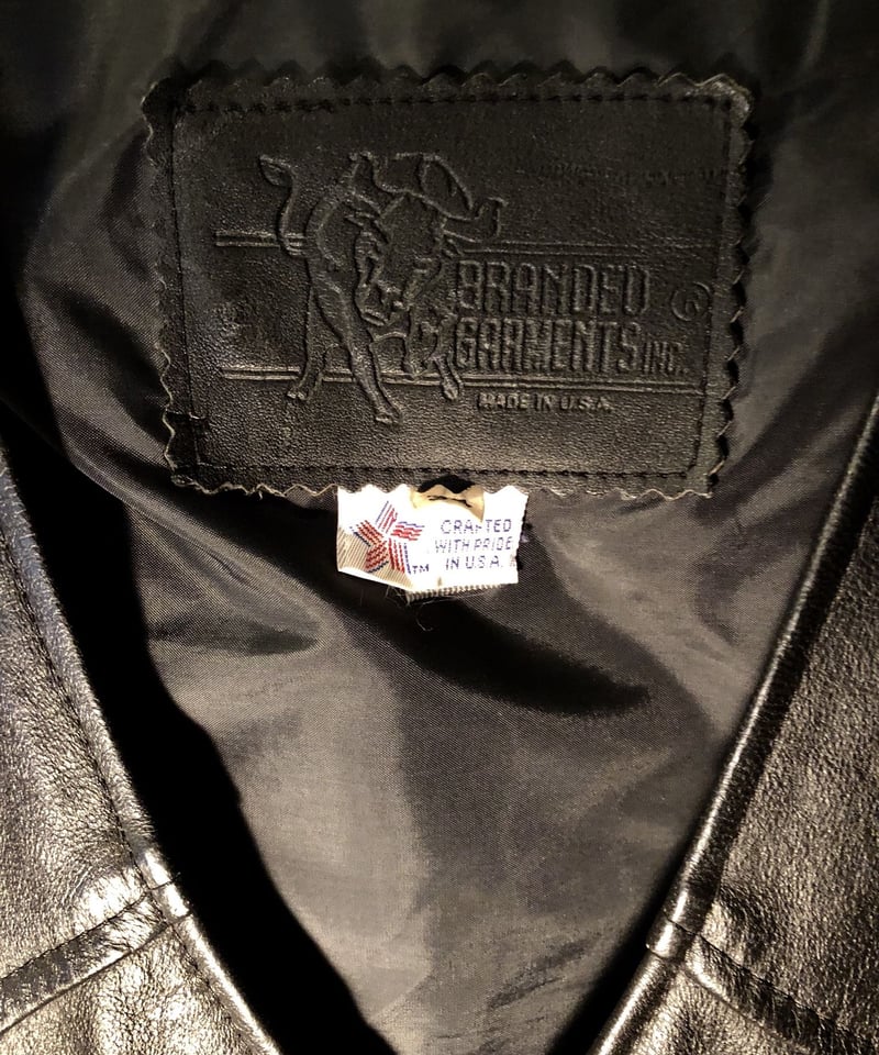 レザーベスト Made in USA セブンティーズU.S.A.クラフトレザーベスト〉70年代U.S.A.製BRADED U.S.