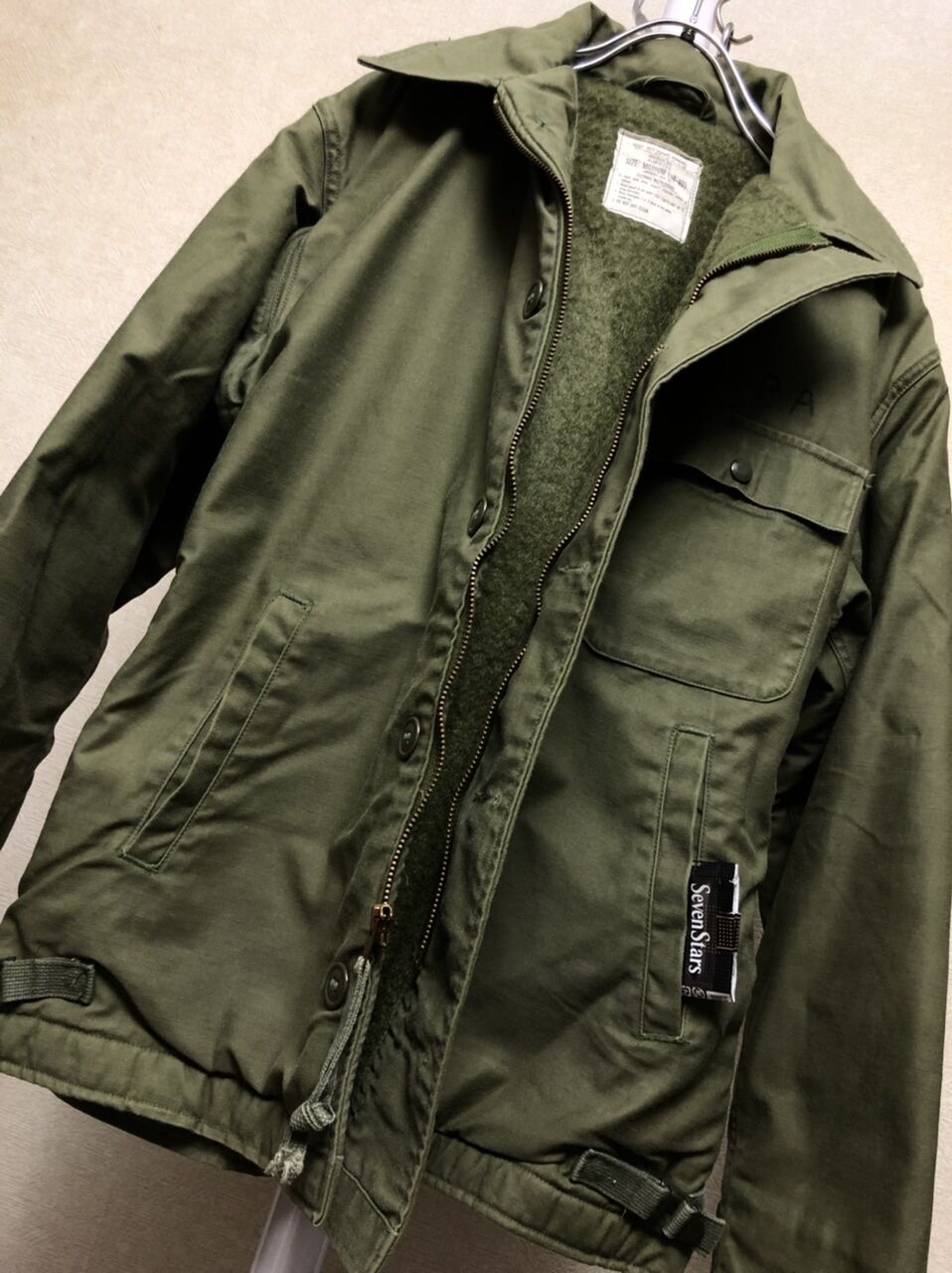 U.S.エイティーズ民間A-2デッキジャケット美品〉80年代U.S.A.製民間