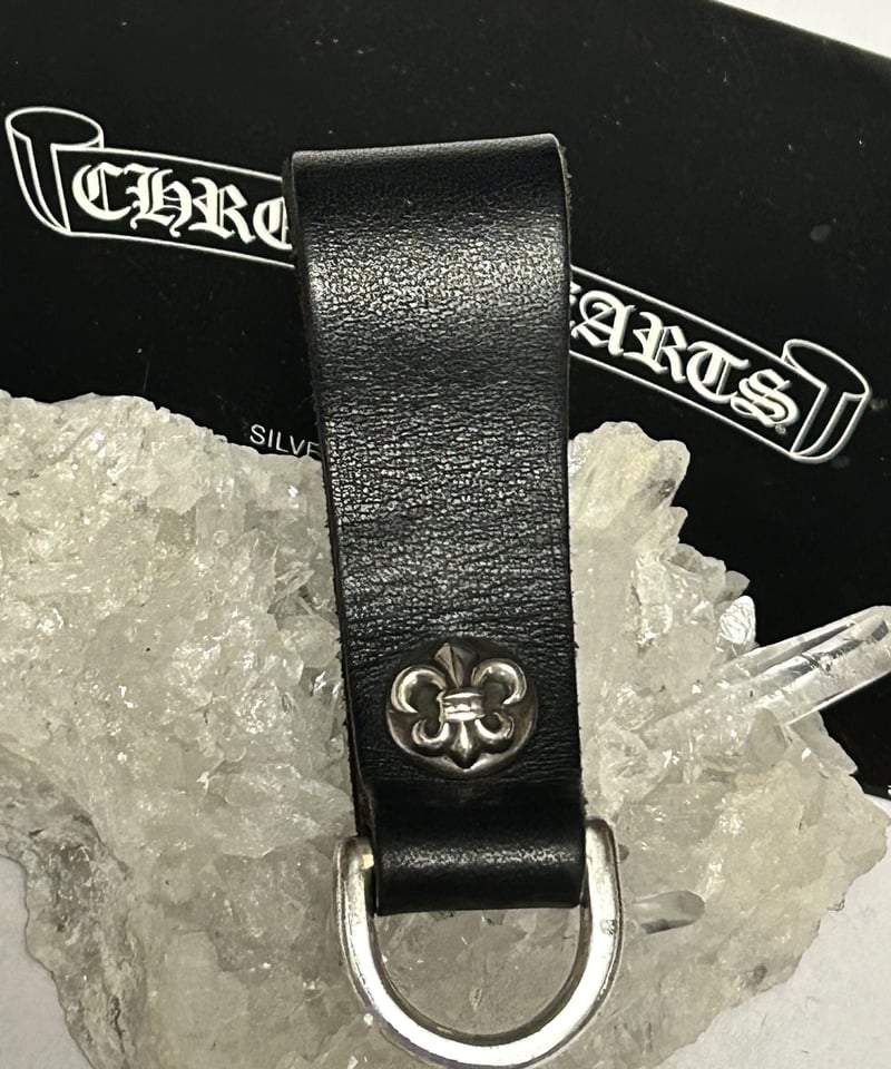 クロムハーツ BELT LOOP クロスボールボタンレザーベルトループ クロムハーツWベルトループクロスボタンブラックレザー|クロム