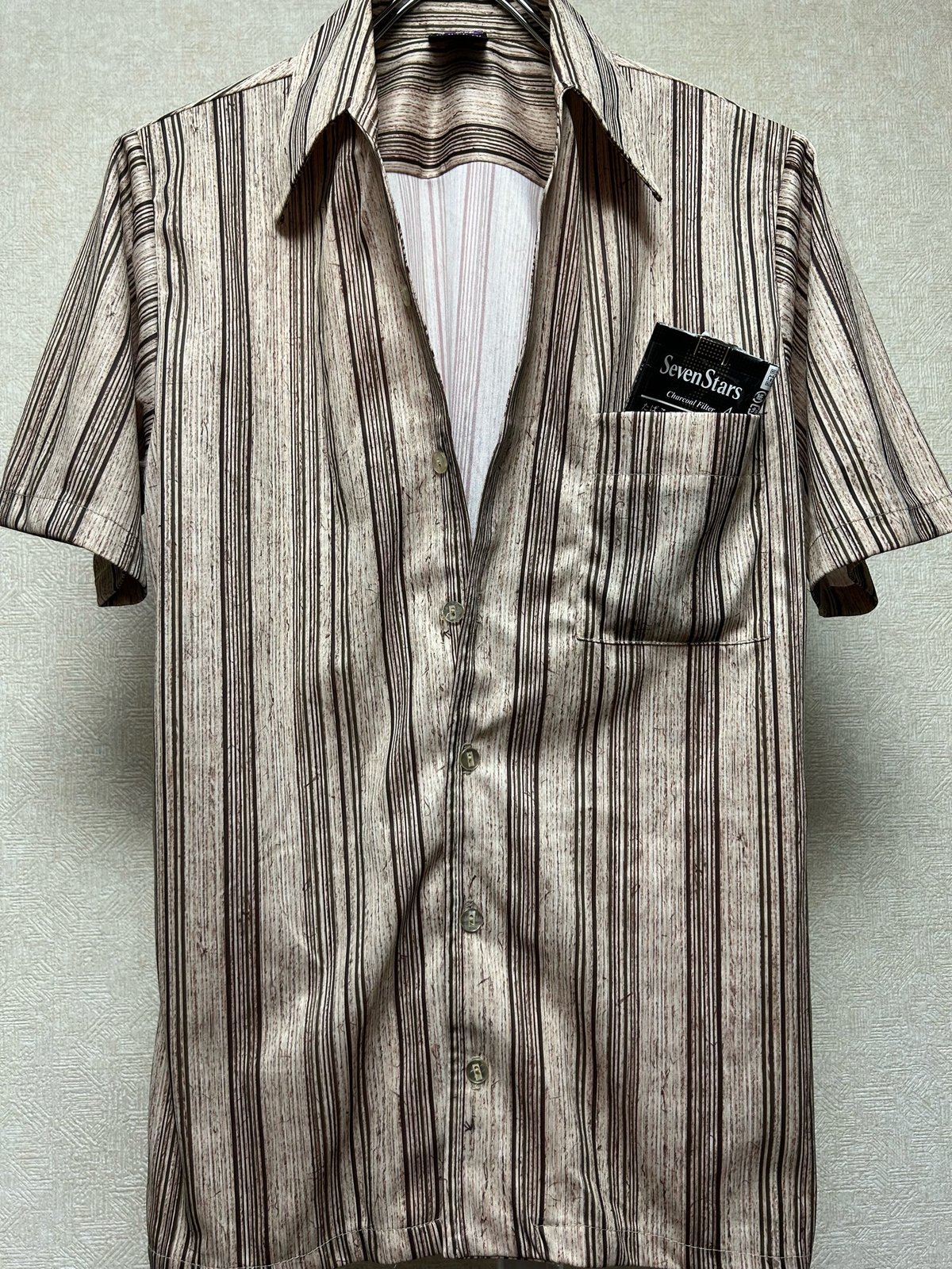古着 70s Italy製 nik-nik 森 木 落ち葉 紅葉 アート 総柄