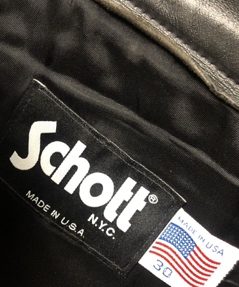 オールドナインティーズU.S.A.製Schott〉90年代U.S.A.製Schottカウレザ...
