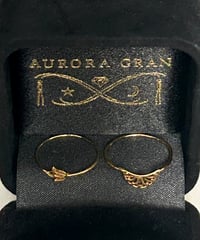 〈超目玉人気ジュエリーレディースK10リング2点セット〉人気レディースジュエリーブランドAURORA GRAN K10刻印レディースゴールドリング黄金サイズ2点セットBOX付きスペシャルプライス